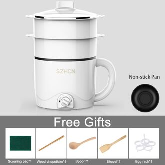 220V Mini Multifunctionele Elektrische Koken Machine Huishouden Enkele/Dubbele Laag Pot Multi Elektrische Rijstkoker Non-stok Pan As shown1