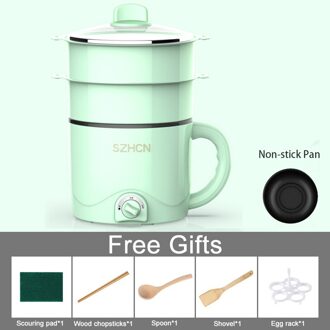 220V Mini Multifunctionele Elektrische Koken Machine Huishouden Enkele/Dubbele Laag Pot Multi Elektrische Rijstkoker Non-stok Pan As shown2