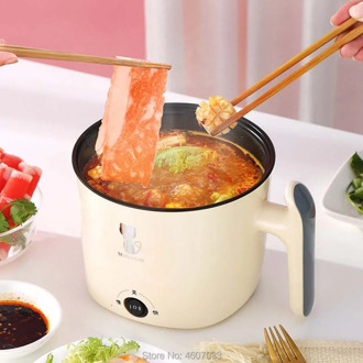 220V Multifunctional Electric Cooker Heating Pan Electric Cooking Pot Machine Hotpot Noodles Rice Eggs Soup double Steamer