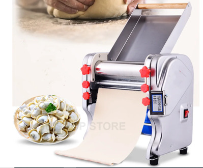 220V New Electric Dough Roller Stainless Steel Dough Sheeter Noodle Pasta Dumpling Maker Machine 220V Roller and Blade Changable
