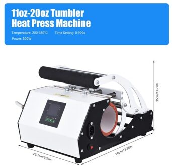 220V Tumbler Heat Press Machine for 11oz-20oz Sublimation Straight Blank Skinny Tumblers Mugs Glass DIY Mug Cup Heat Transfer Print with Temperature Time Setting