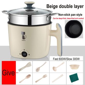220W Multifunctionele Elektrische Rijstkoker Hotpot Mini Non-stick Voedsel Noodle Koken Koekenpan Ei Stoomboot Soep Stoofpot koekenpan 4