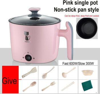 220W Multifunctionele Elektrische Rijstkoker Hotpot Mini Non-stick Voedsel Noodle Koken Koekenpan Ei Stoomboot Soep Stoofpot koekenpan 7