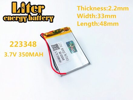223348 plug 3.7 V lithium-polymeer batterijen 223348 350 mah MP3 MP4 MP5 kleine speelgoed GPS oplaadbare batterij 223348 350mah