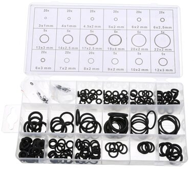 225 Pcs Rubber O Ring O-Ring Ring Zeehonden Waterdichtheid Assortiment Verschillende Grootte Met Plactic Doos Kit Set