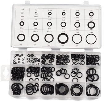 225 Stks/set Professionele Thuisgebruik Zwart Rubber O Ring Assortiment Kit Metric Automotive Grommet Seal Rubber Ring Set