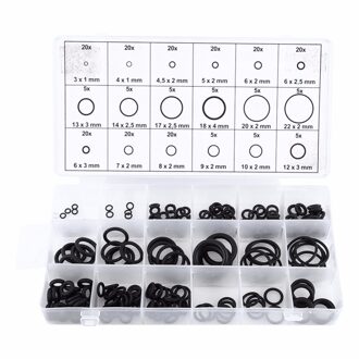 225 stks/sets Zwart Rubber O-Ring Assortiment Set Hydraulische Sanitair Washer Seals Pakking Afdichting o-ring Verschillende Maten