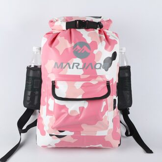 22L Waterdichte Dry Bag Zwemmen Zak Outdoor Camping Rugzak Emmer Opslag Voor River Rafting Varen Kajakken Kanoën Reizen 22L roze Camo