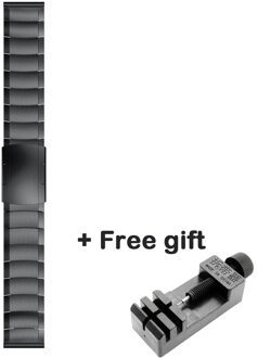 22Mm 20Mm Horloge Band Voor Samsung Galaxy Horloge 42 46Mm Huawei Horloge GT2 Amazfit Bip Tempo Motor 360 Roestvrij Stalen Band Gear S3 zwart / 22 Mm