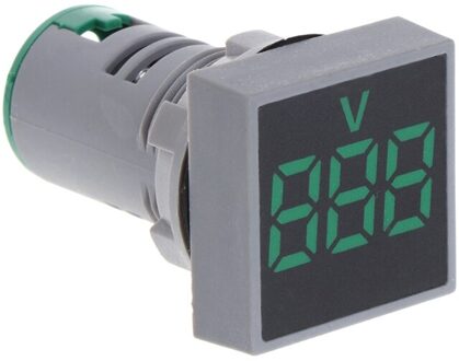 22Mm Ac 12-500V Voltmeter Vierkante Panel Led Digitale Voltage Meter Indicator Licht groen