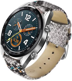 22Mm Lederen Band Voor Samsung Galaxy Horloge 46Mm Horloge Band Gear S3 Galaxy Huawei GT2 Horloge Band Pols armband blauw
