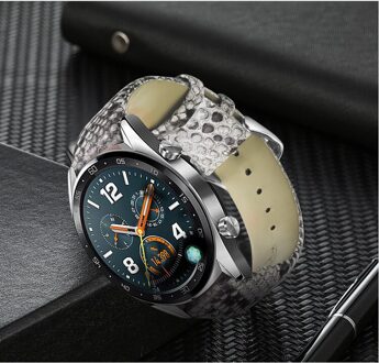 22Mm Lederen Band Voor Samsung Galaxy Horloge 46Mm Horloge Band Gear S3 Galaxy Huawei GT2 Horloge Band Pols armband grijs