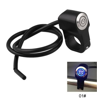 22mm Motorfiets Switches ATV Scooter Stuur Koplamp Gevaar Mistlamp Schakelaar AAN-UIT Knop LED Onderdelen Motor Accessoires Blauw