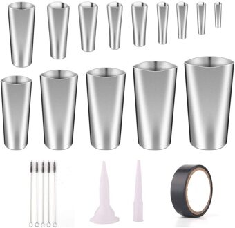 22Pcs Kalefateren Nozzle Applicator Afwerking Tool, Rvs Kit Nozzle, Caulking Tool Kit, Breeuwen Nozzle Set