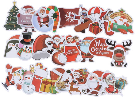 22pcs Merry Christmas Stickers Street Doodle Sticker Set for Christmas Day Waterproof PVC Sticker