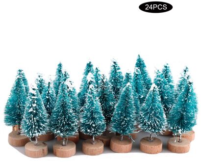 22Pcs Mini Grenen Bomen Set Sisal Sneeuw Bomen Plastic Winter Sneeuw Decoratie Tafelblad Bomen Crafting Feestartikelen Desktop Decor