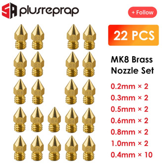 22PCS MK8 Nozzle Head Printer Extruder for1.75mm A8 Makerbot MK8 Creality CR-10 Ender 3 Nozzle Optional MK8 Makebot 3D Printer