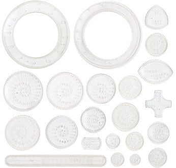 22Pcs Spirograph Grijpende Tandwielen Patroon Heersers Tekening Speelgoed Set Geometrische Tekentafel Gereedschap Speelgoed Voor Kids Kinderen