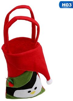22X15Cm Kerstman Chocolade Zak Handtas Sneeuwpop Elanden Pinguïn Beer Bag Snoepzak Kerst Decoratie levert 1 Stks/partij H03