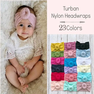 23 Colors Cotton Elastic Newborn Turban Baby Girls Solid Color Headband Bowknot Hair Band Children Infant Headband Bebe Headwrap