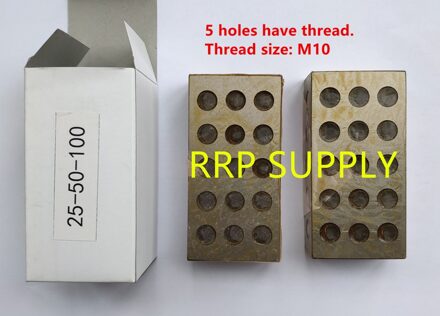 23 gaten Precisie 25-50-100mm Blokken, 1 paar = 2 stuks, parallel vastklemmen blok set, stalen blok set, vijf M10 gaten