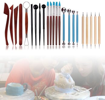 23 Stks/set Diy Klei Aardewerk Gereedschappen Carving Punt Boor Pen Keramiek Beeldhouwen Schraper Met Draagtas