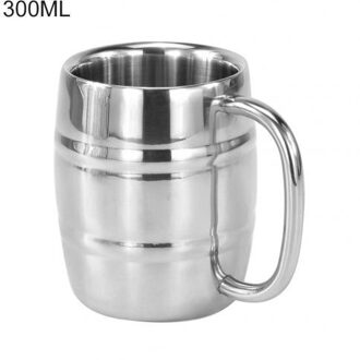 230/300/450Ml Double-Layer Draagbare Roestvrij Staal Koffie Bier Mok Drinkbeker Voor Keuken Eetkamer bar Servies Drinkwaren Tool 300ml
