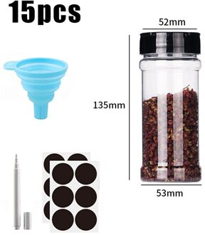 230Ml 15/20Pcs Zout En Peper Shakers Spice Container Food Grade Materiaal Spice Organisator Bus Set Keuken 15stk