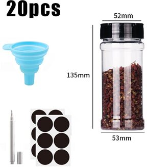 230Ml 15/20Pcs Zout En Peper Shakers Spice Container Food Grade Materiaal Spice Organisator Bus Set Keuken 20stk