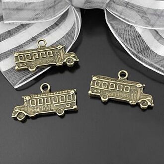 (23231) 20PCS 23x9MM Antiek Brons Zinklegering School Bus Charms Hangers Diy Sieraden Bevindingen Accessoires