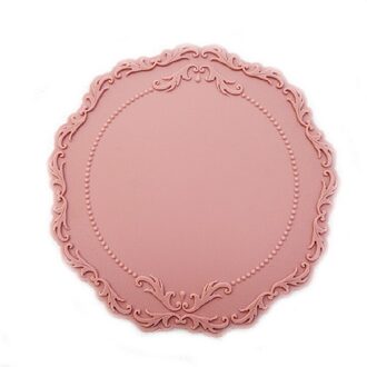 23Cm Siliconen Bloem Placemat Servies Olie Slip Warmte Isolatie Antislip Placemat Coaster Keuken Wasbare Cup Pad roze