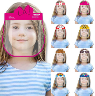 23Color Choice 5 PCS Kids Children Face Mask Cartoon Printing PET Visilbe Plastic Face Shield