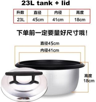 23L Aluminium Rijstkoker Pot Innerlijke Tank Voor Gemeenschappelijke Rechte Rijstkoker Traditionele Rijstkoker Tank En Deksel