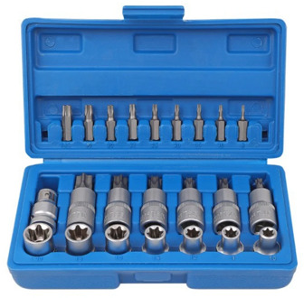 23Pc Chrome Vanadium Steel Socket Set E Torx Bit Socket Adaptor Head Set for Ratchet Wrench Car Repair Tool