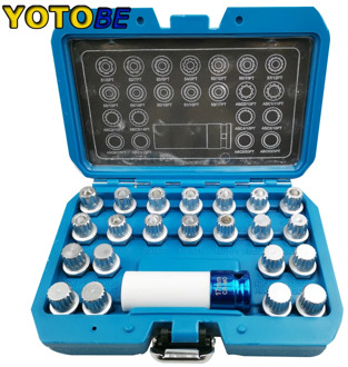 23Pcs Wheel Lock Lugnut Anti-theft Screw Sleeve Lug Nut Removal Key Socket For Volkswagen AUDI 1/2 inch (12.7mm) Socket Adapter