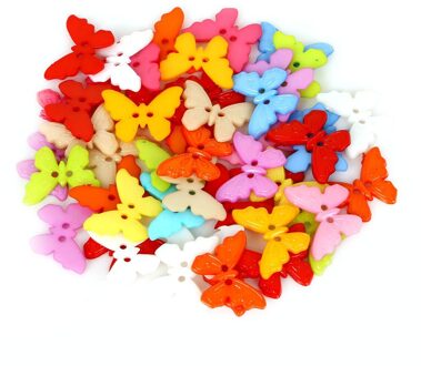 23x17mm Naaien 50 stks/partij Gemengde 2-Gaten Hars Vlinder Knoppen Scrapbooking Accessoires DIY Thuis Kleding