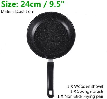 24/26/28Cm Non-stick Koekenpan Maifan Stone Pannenkoek Ei Steak Koekenpan Pot Pizza Panckae pannen Koken Tool Voor Inductie Gas Oven 24cm