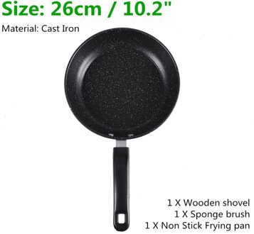 24/26/28Cm Non-stick Koekenpan Maifan Stone Pannenkoek Ei Steak Koekenpan Pot Pizza Panckae pannen Koken Tool Voor Inductie Gas Oven 26cm