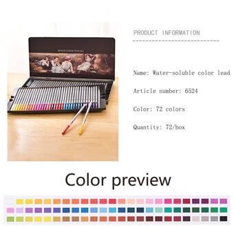 24/36/48/72 Water Oplosbare Kleur Potlood Vulling Kleur Potlood Verf, school Geschilderde Artikelen, Briefpapier 72 kleuren