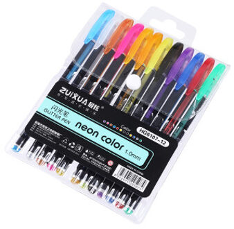 24 36 48 Kleur Gel Pen Set Vullingen Metallic Pastel Neon Glitter Schets Tekening Kleur Pen School Briefpapier Marker Voor kids 12 kleur