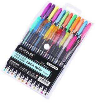 24 36 48 Kleur Gel Pen Set Vullingen Metallic Pastel Neon Glitter Schets Tekening Kleur Pen School Briefpapier Marker Voor kids 24 kleur