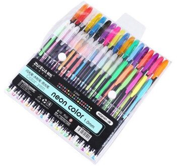 24 36 48 Kleur Gel Pen Set Vullingen Metallic Pastel Neon Glitter Schets Tekening Kleur Pen School Briefpapier Marker Voor kids 36 kleur