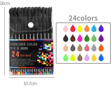 24/36 Kleur Journal Planner Pennen Gekleurde Pennen Gel Marker Pen Fineliner Pennen 0.4Mm Kleur Pennen Voor Tekening Schrijven 24 kleur