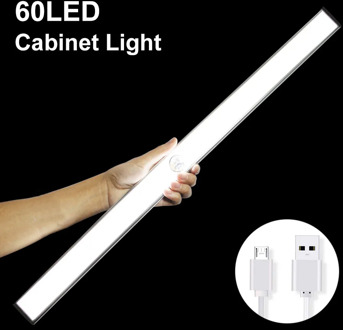 24 40 60 LED Closet Light USB Rechargeable Under Cabinet Lightening Stick-on Motion Sensor Wardrobe Light with Magnetic Strip