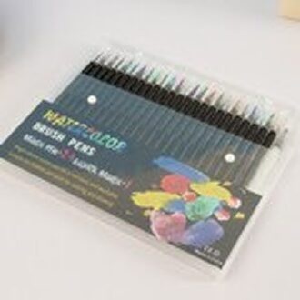 24/48 Kleuren Aquarel Borstel Pen Zachte Fijne Tip Markers Pennen Penseel voor Schets Tekening Manga Comic Handschrift 24 kleuren