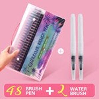24/48 Kleuren Aquarel Borstel Pen Zachte Fijne Tip Markers Pennen Penseel voor Schets Tekening Manga Comic Handschrift