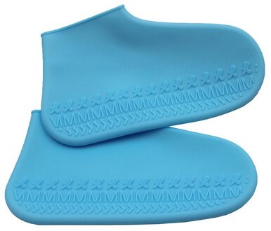 24.5cm Siliconen Regendicht Schoenen Covers M Maat Herbruikbare Waterdichte Regen Laarzen antislip Wasbaar Unisex Slijtvaste recyclebaar lucht blauw