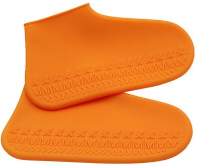 24.5cm Siliconen Regendicht Schoenen Covers M Maat Herbruikbare Waterdichte Regen Laarzen antislip Wasbaar Unisex Slijtvaste recyclebaar oranje