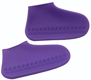 24.5cm Siliconen Regendicht Schoenen Covers M Maat Herbruikbare Waterdichte Regen Laarzen antislip Wasbaar Unisex Slijtvaste recyclebaar paars