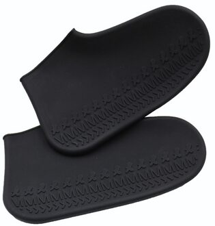 24.5cm Siliconen Regendicht Schoenen Covers M Maat Herbruikbare Waterdichte Regen Laarzen antislip Wasbaar Unisex Slijtvaste recyclebaar zwart